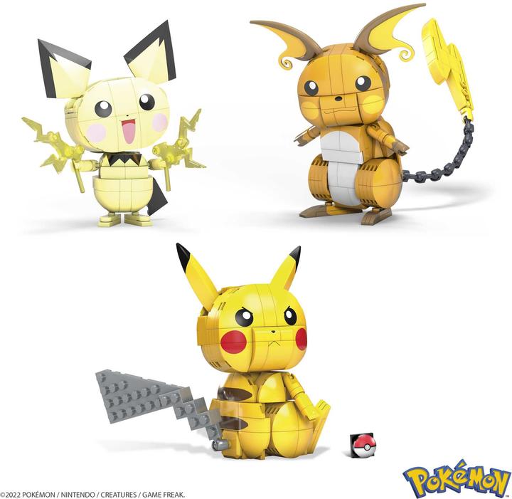 Actual product image Mega Construx Pokémon Build and Show Pikachu Evolution Trio