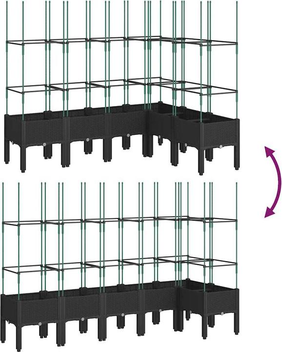 Image du produit vidaXL Bac à plantes avec treillis PP
