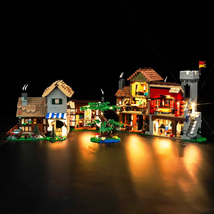 Produktbild BrickBling LED Licht Set für LEGO Mittelalterlicher Stadtplatz (10332) inkl. Fernbedienung