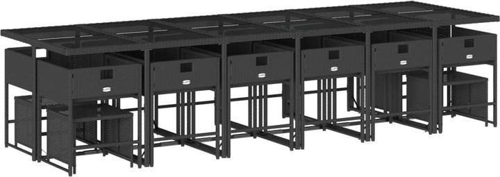 Actual product image vidaXL Garden furniture dining set garden set seating group 17pcs black poly rattan (330 cm)