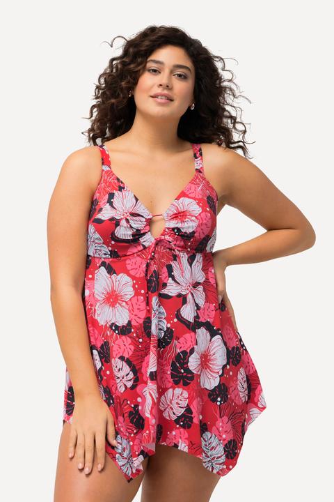 Produktbild Ulla Popken Badekleid, Blüten, Softcups, Keyhole, Zipfelsaum (44)