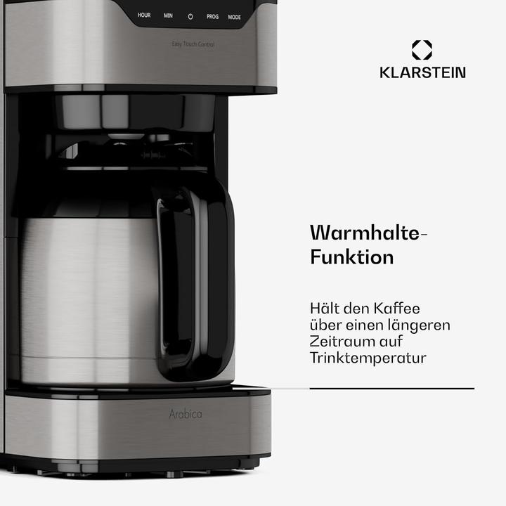 Produktbild Klarstein Kaffeemaschine Arabica, Silber Schwarz, 1.2 L