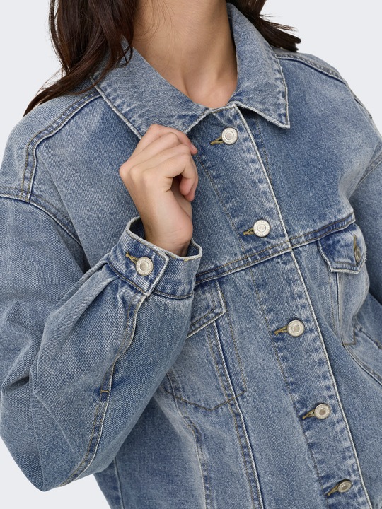 Immagine prodotto Only Polsini con colletto a scomparsa e giacca con bottoni in denim (M)