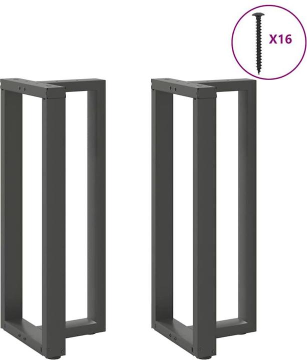 Produktbild vidaXL Bartischbeine T-Form 2 Stk. Anthrazit 50x35x(101-102) cm Stahl