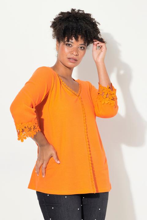 Produktbild Miamoda T-Shirt, A-Linie, Blüten-Details, 3/4-Ärmel (42)