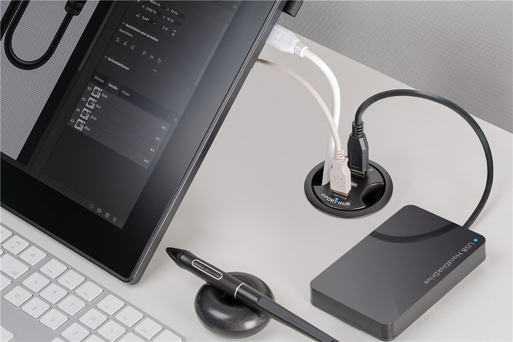 Actual product image Goobay built-in HUB (USB-A, 3 Ports)