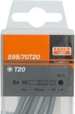 Produktbild Bahco 1/4"-Standard-Bit für TORX-T20-Schrauben 70 mm - 5 Stk. pro Kunststoffbox