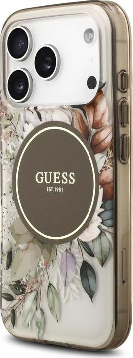 Productafbeelding Guess - IML Flower & Tonal Circle MagSafe (GUHMP17XHFWBDCEW) - iPhone 17 Pro Max - Brown (Apple iPhone 17 Pro Max)