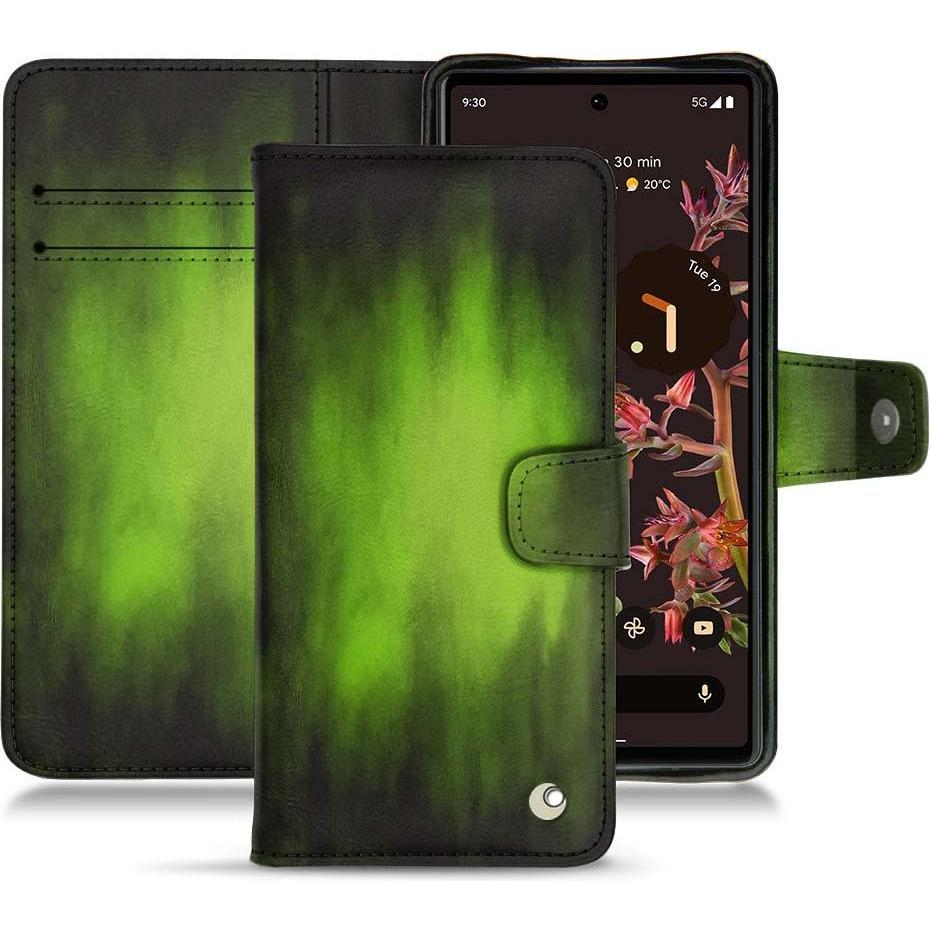 Noreve Lederschutzhülle Wallet (Google Pixel 6), Smartphone Hülle, Grün