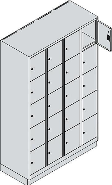 Actual product image C+P Compartment cupboard 4 compartments per 5 compartments h.grey (120 cm, 195 cm)