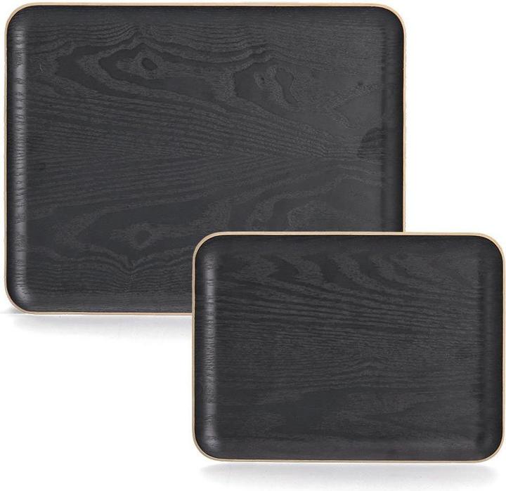 Image du produit Zeller Present Plateau de service, bois/placage wengé, noir