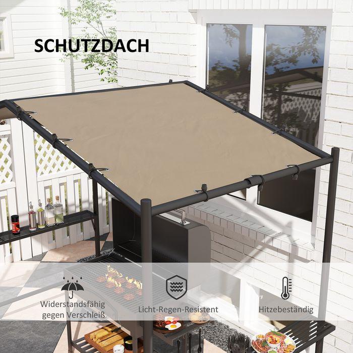 Produktbild Swisshandel24 Grillpavillon 277x149x230 cm wasserdicht flammhemmend, Khaki (277 cm, 149 cm)