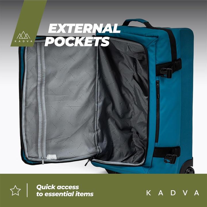 Actual product image Kadva Carry-On Suitcase with Wheels, Telescopic Frame, Two Compartments for Efficient Packing (102 l)