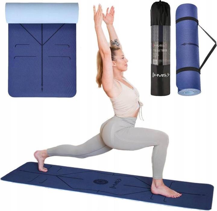 Actual product image HMS Ym10 Tpe Yogamatte Dunkelblau (12 mm)