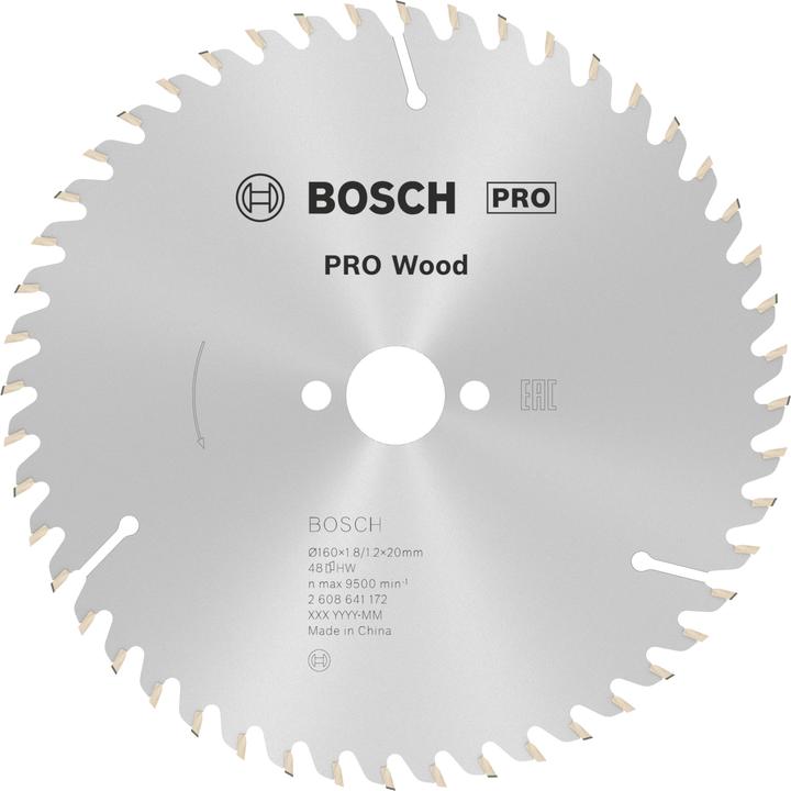 Immagine prodotto Bosch Professional Zubehör Lama circolare per legno PRO, 160 x 1,8 x 20 mm
