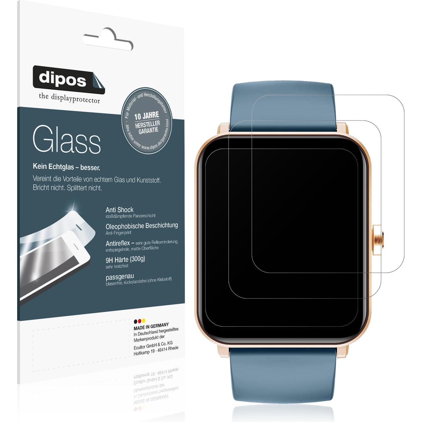 Dipos Displayschutz Anti-Shock, Smartwatch Schutzfolie, Transparent