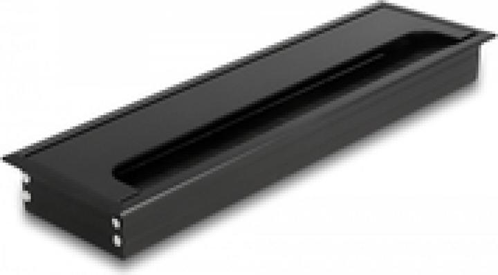 Produktbild Delock Kabeldurchführung für Tischeinbau mit Bürste 280 x 80 x 28 mm schwarz (Kabeldurchlass, 28 cm)
