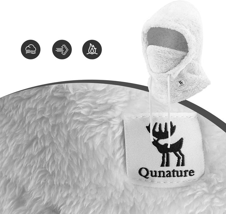 Actual product image Qunature Arctic Velvet Ski Balaclava Size L - White