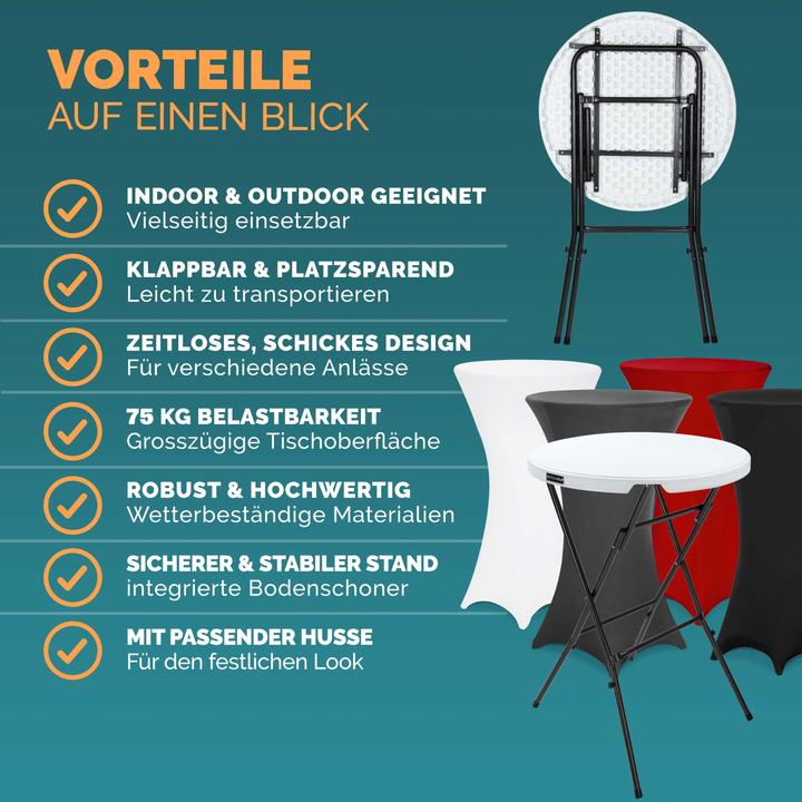 Image du produit Casaria Mange-debout avec housse (Ø 72 cm)