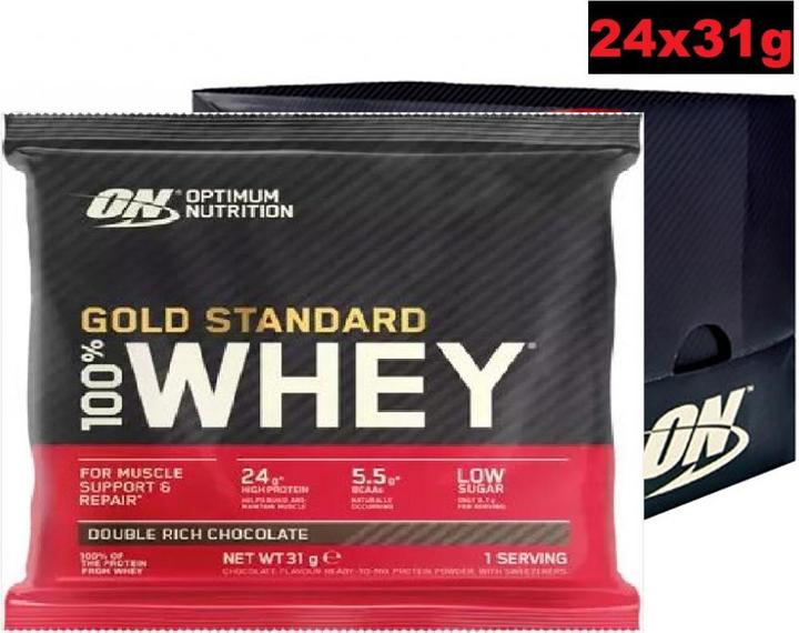 Image du produit Optimum Nutrition 100 Whey Gold Standard 24x30g SACHET Double Rich Chocolate (24 x, 744 g)