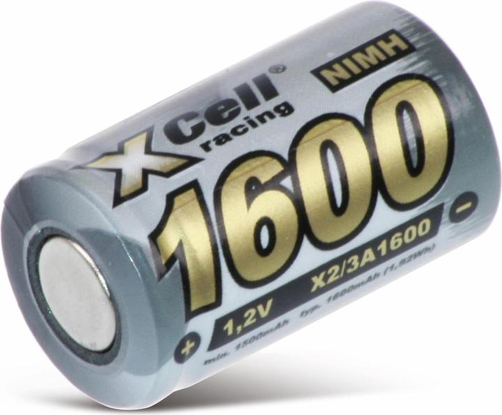 Produktbild XCell NiMH-Akku, Industriezelle, 2/3 A, Flat-Top, 28,5x17mm, 1,2V/1600mAh (1 Stk., 2/3 A, 1600 mAh)