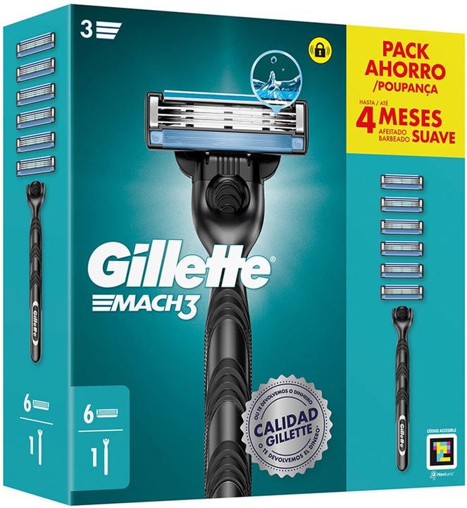 Gillette Mach 3 Razor With 6 Refills