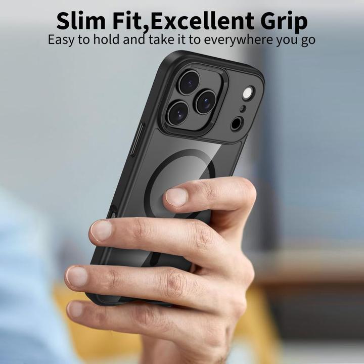 Produktbild Tech-Protect MagMat MagSafe Case für iPhone 17 Pro Max - Transparent Schwarz (Apple iPhone 17 Pro Max)