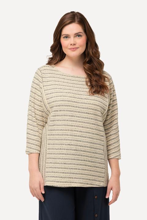 Produktbild Ulla Popken Sweatshirt, Streifen, Rundhals, 3/4-Arm (42, 44)