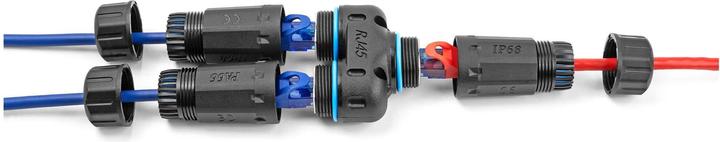 Actual product image Delock Cable connector RJ45 socket to 2 x RJ45 socket Cat.6A waterproof (Network coupling)