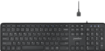 Actual product image Perixx PERIBOARD-210, DE, wired, silent keys, black (US, Cable)
