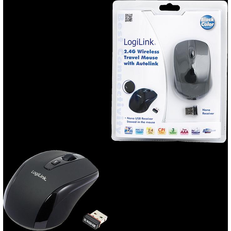 Thumbnail - LogiLink ID0031 (Kabellos), Maus, Schwarz
