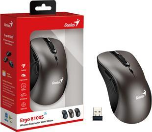 Productafbeelding Genius Ergo 8100S/Ergonomická/Optická/Pro praváky/1 600 DPI/Bezdrátová USB/Champagne Titanium (Draadloze)