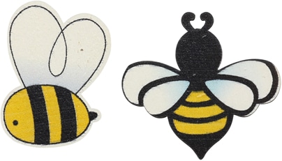 Produktbild Glorex Streuteile Bienen, 8St Holz sortiert, 3,7x4,2x0,1cm