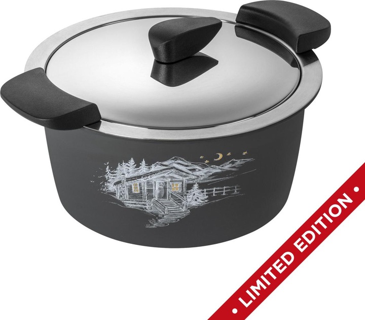 Produktbild Kuhn Rikon HOTPAN® Servierkasserolle grau mit Chalet 2.0 L · Ø 18 cm (18 cm, Kochtopf, Edelstahl)