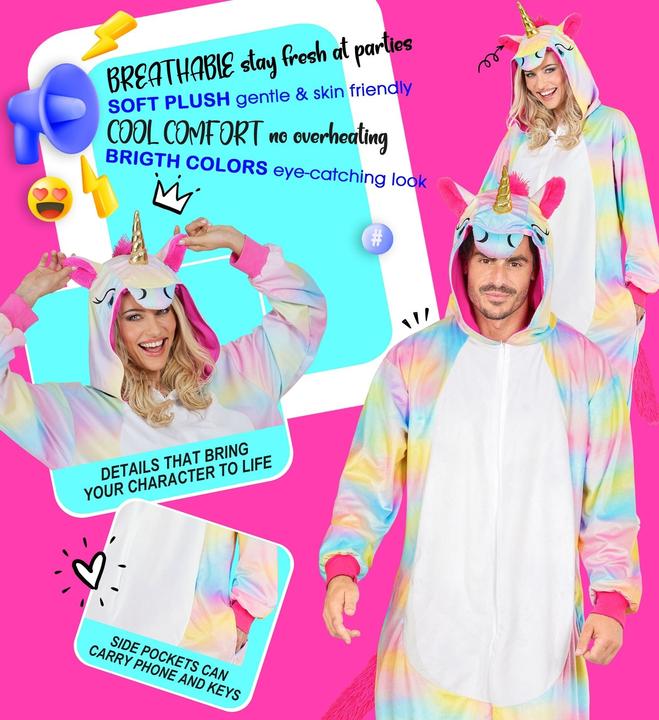 Produktbild Widmann Einhorn Onesie Plüschkostüm (One Size)