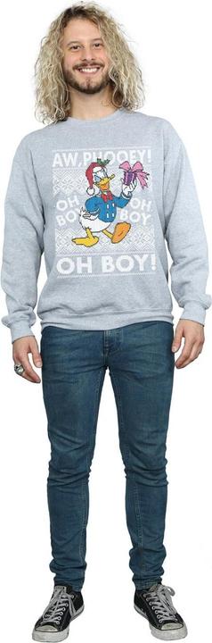 Actual product image Disney Mens Donald Duck Christmas Fair Isle Sweatshirt (M)