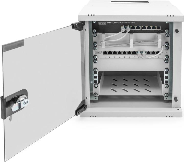 Immagine prodotto Digitus Contenitore da parete 10" 6U, SOHO PRO 324 x 316 x 298 mm, grigio (6 HE, Portapacchi da 10 pollici)