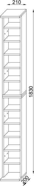 Actual product image VCM Wood CD DVD Stand Shelf Almera (42 x 20 x 180 cm)