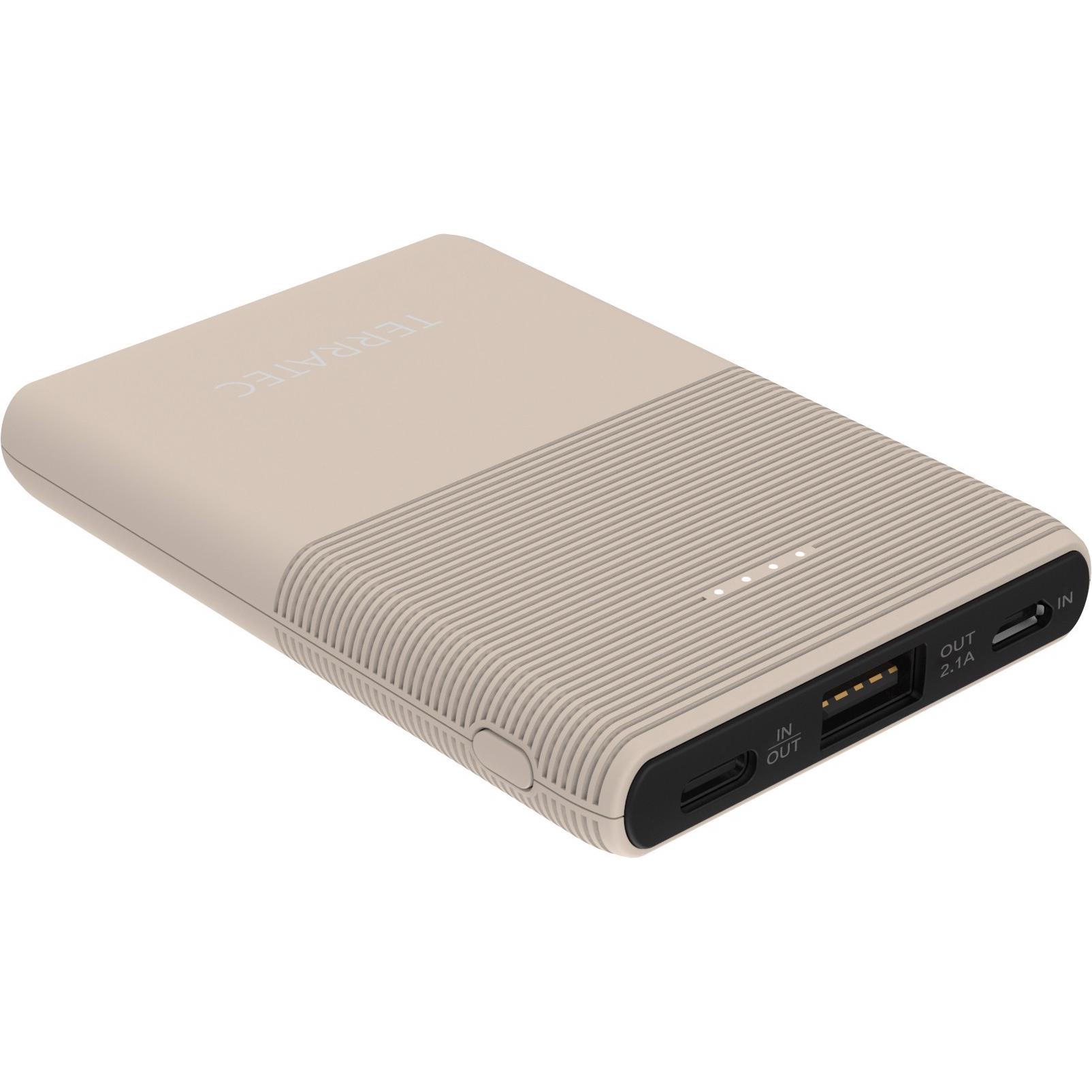 Terratec P50 Pocket (5000 mAh, 5 W, 18.50 Wh), Powerbank, Beige