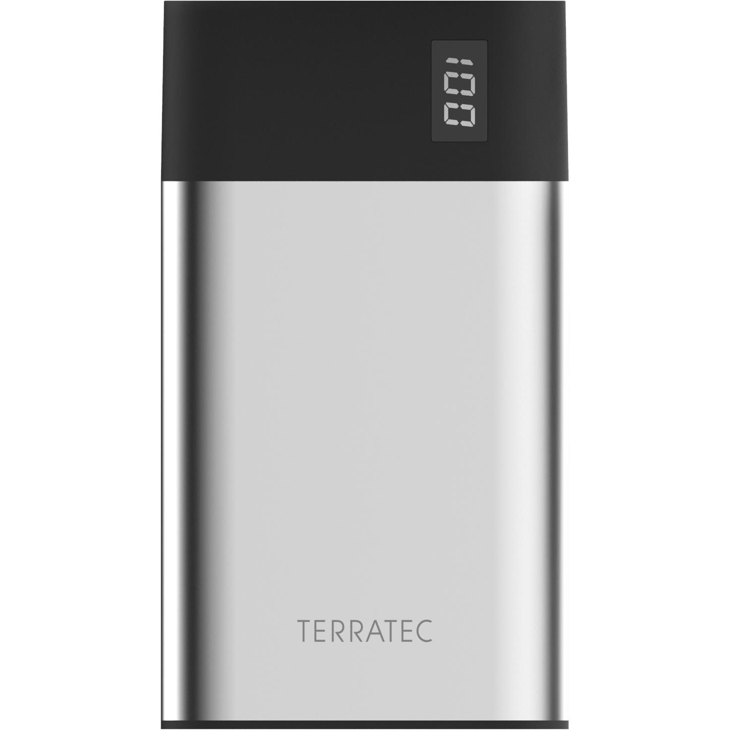 Thumbnail - Terratec P80 Slim (8000 mAh, 5 W, 29.60 Wh), Powerbank, Schwarz, Silber