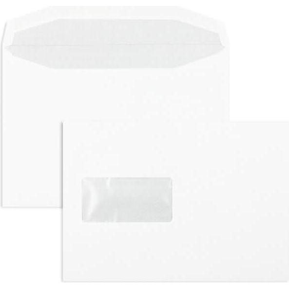 Blanke, Briefumschlag, Kuvertierhüllen C5 90g/qm gummiert Fenster VE=500 Stück weiss (C5, 500 x)