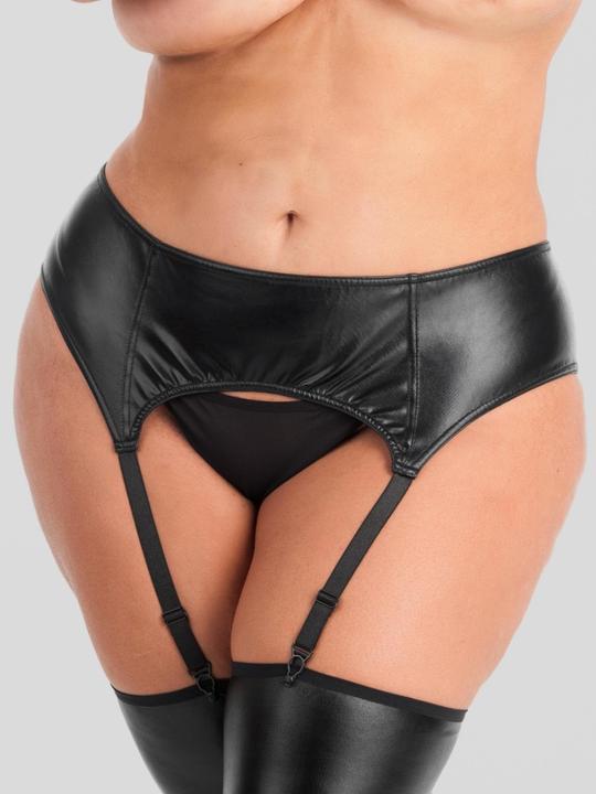 Image du produit Lovehoney Fierce Wet Look Suspender Belt (Black 3X / 4X) (ceinture de maintien) (3XL, 4XL)