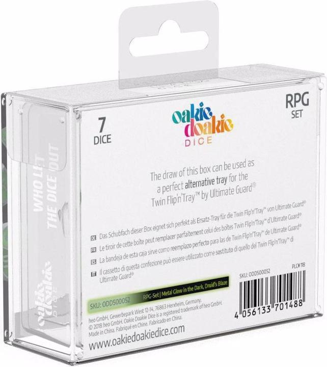Image du produit Oakie Doakie Dice Jeu de dés de RPG : Druid's Blaze Glow in the Dark (en anglais)