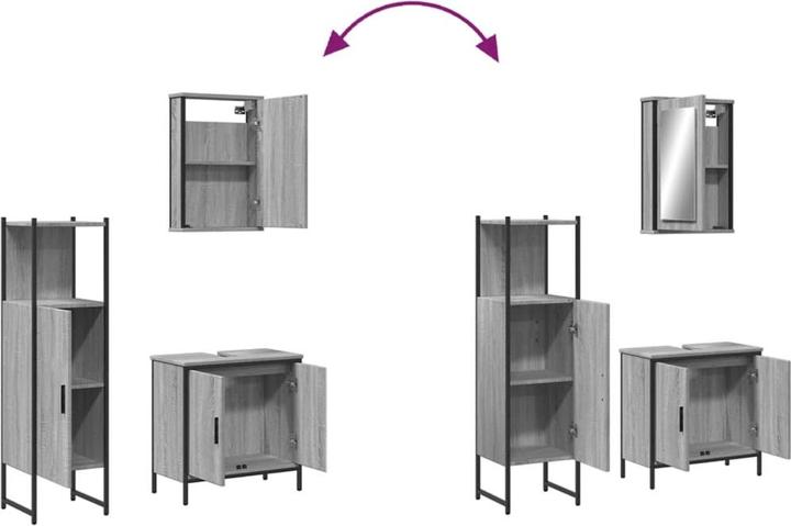 Actual product image vidaXL 3-piece bathroom furniture set