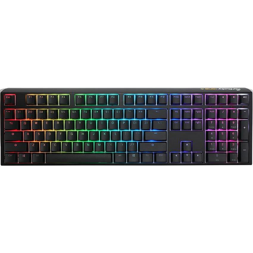Ducky One 3 Classic Black/White Gaming Tastatur, RGB LED - MX-Blue (DE, Kabelgebunden), Tastatur, Schwarz