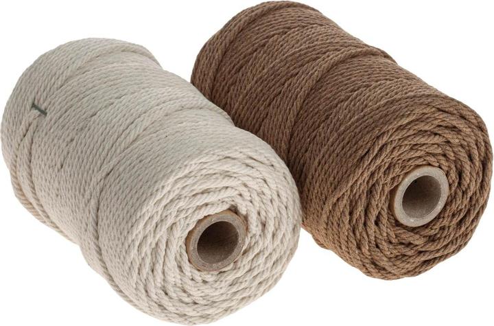 Actual product image Rayher Macrame yarn set, 2, 2mm ø, nature (70 m)