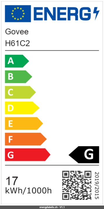 Energy Label Govee Gaming (RGBIC, 200 cm, Indoor)