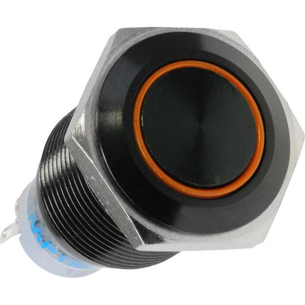 Lamptron compatible Vandalismustaster / Schalter 16mm - Blackline - orange, Taster + Schalter, Schwarz