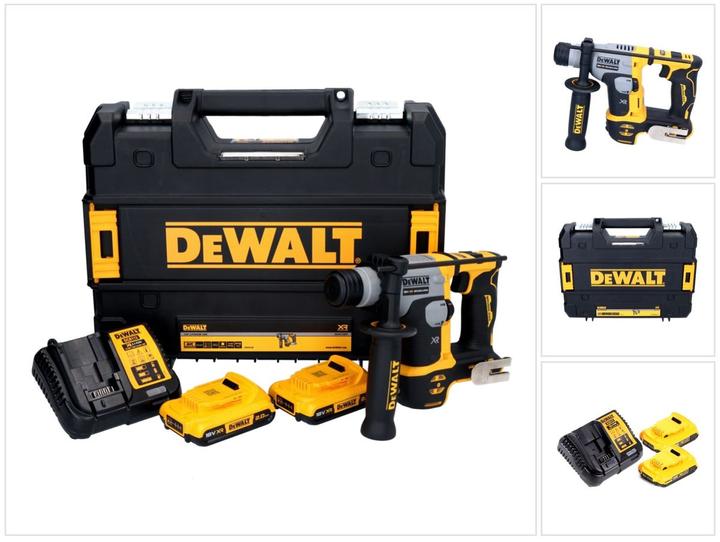 Image du produit DeWalt DCH 172 D2 Marteau perforateur sans fil 18 V 16 mm 1,4 joule SDS plus Brushless + 2x batterie 2,0 (Fonctionnement sur batterie)