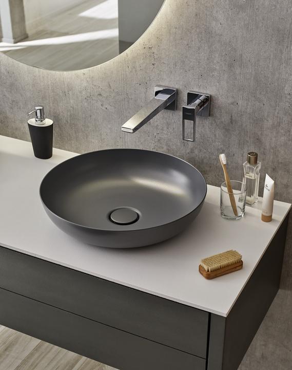 Actual product image Kaldewei Miena washbasin bowl, 3181, round, without overflow, diameter 380mm, 909406000 (502 mm, 481 mm)